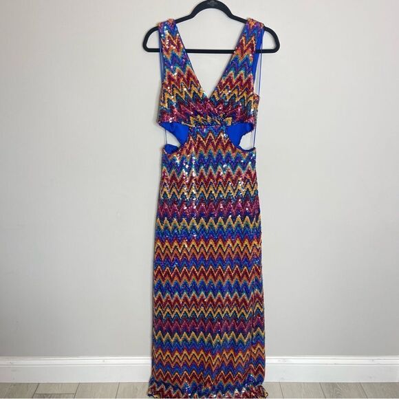 $795 Ramy Brook sequence it out Teah Gown NWT size 0 - Picture 9 of 13